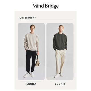mind bridge2025春季男士圆领卫衣休闲上衣纯色长袖t恤 深灰色 180/XL