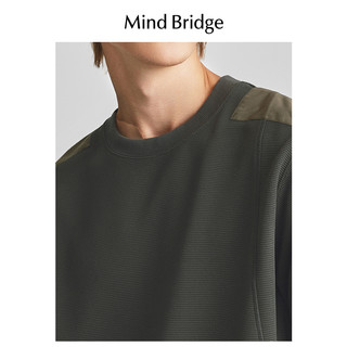 mind bridge2025春季男士圆领卫衣休闲上衣纯色长袖t恤 深灰色 180/XL