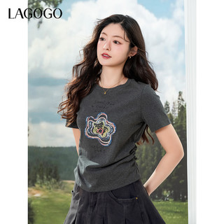  La·go·go/拉谷谷 设计感 女士T恤