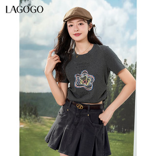  La·go·go/拉谷谷 设计感 女士T恤