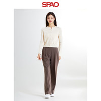 SPAO韩国同款2024年秋冬女士时尚易搭针织毛衣开衫SPCKE49W01 米黄色 170/92A/L