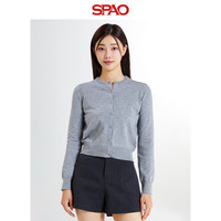 SPAO韩国同款2024年秋冬女士时尚易搭针织毛衣开衫SPCKE49W01 象牙白 160/84A/S