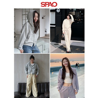SPAO韩国同款2025年春季女士纯色连帽拉链短卫衣SPMZF12G01 浅紫色 170/92A/L