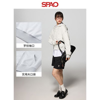 SPAO韩国同款2025年春季女士纯色连帽拉链短卫衣SPMZF12G01 象牙白 160/84A/S