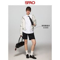 SPAO韩国同款2025年春季女士纯色连帽拉链短卫衣SPMZF12G01