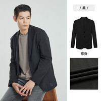 【轻薄空调单西】利郎 西服男士商务2024春夏薄款男装外套男 黑(G4XKF711SA) 185/96A