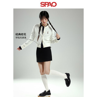 SPAO韩国同款2025年春季女士小熊Woodie毛衣开衫SPCKF12G51 象牙白 160/84A/S
