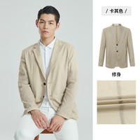 【轻薄空调单西】利郎 西服男士商务2024春夏薄款男装外套男 卡其色(G4XKF713SA) 165/80A