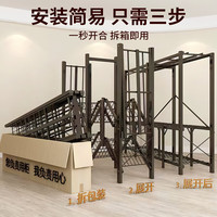 费林斯曼衣柜卧室免安装折可叠家用简易挂衣杆布衣橱置物架出租房钢架结构 不拘一格 长168*宽45*高166cm