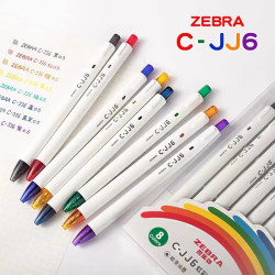 斑马牌 斑马JJ6彩虹按动中性笔ins刷题考试用白杆红笔黑色笔芯 绿色 3支装