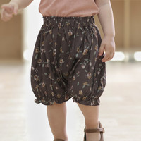 女宝宝花苞裤可爱甜美五分裤夏季女孩休闲裤儿童薄款裤子女童短裤 百叶花