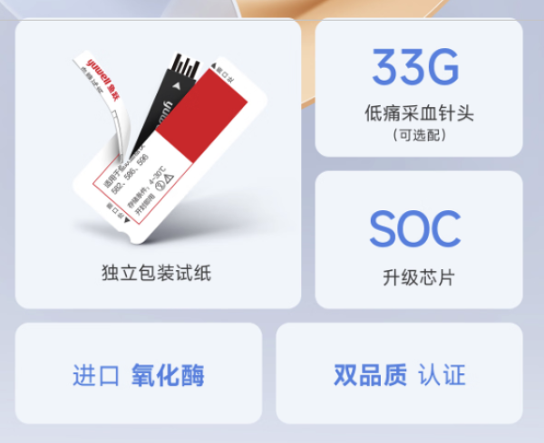 鱼跃 582 血糖仪 50片血糖试纸+50支采血针
