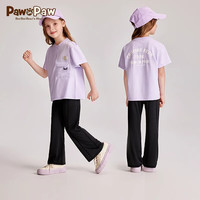 PawinPaw【限时特价2.0】小熊童装夏女童喇叭裤舒适凉感 Black黑色/19 130 cm