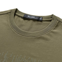 七匹狼短袖T恤男夏季冰藻泥圆领打底衫男士LOGO刺绣印花短T男装休闲上衣 203(军绿) 180/96A(XXL)