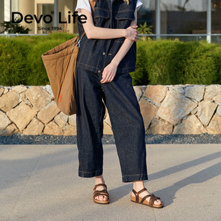 的的的沃 Devo Life  的的沃 Devo Life   Life Life软木凉鞋女休闲平底时尚防滑罗马日系复古文艺女鞋56170