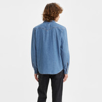 Levi's 男士灰色牛仔衬衫宽松休闲时尚经典百搭 浅蓝色 L