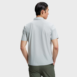 HOTSUIT后秀速干Polo衫夏季男翻领短袖高尔夫透气运动上衣 白灰 5XL