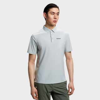 HOTSUIT后秀速干Polo衫夏季男翻领短袖高尔夫透气运动上衣 白灰 5XL