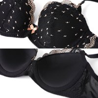 Q安莉芳旗下E-BRA女士小胸聚拢文胸波点蕾丝内衣KB1690 灰色GRY 36/80B