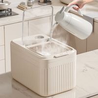 纳份爱2025弹盖式米桶家用防虫防潮密封储米箱米缸大米收纳箱食品级 奶油白-30斤装-弹盖设计