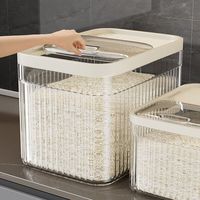 纳份爱2025弹盖式米桶家用防虫防潮密封储米箱米缸大米收纳箱食品级 透明色-30斤装-滑盖设计