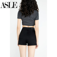 黑色牛仔短裤女紧身超高腰2025春夏韩版百搭a字弹力修身热裤