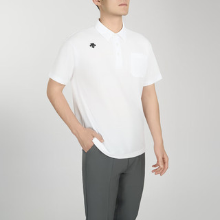 迪桑特（DESCENTE）男女通用款POLO吸汗速干短袖运动衫 白色 L （尺码L 身高175 胸围96）