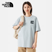 北面（The North Face）短袖T恤款宽松圆领半袖休闲九宫格透气户外24春季|8CSM A0M/灰色 3XL /190