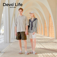 的的的沃 Devo Life  的的沃 Devo Life   Life Life软木拖鞋女休闲魔术贴外穿一字凉拖鞋23014 米白 36