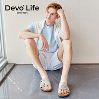 /的的的沃 Devo Life  的的沃 Devo Life   Life 软木拖鞋休闲平底套脚外穿一字凉拖套脚女鞋2683 粉色 35