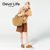/的的的沃 Devo Life  的的沃 Devo Life   Life 软木拖鞋休闲平底套脚外穿一字凉拖套脚女鞋2683 深棕 44