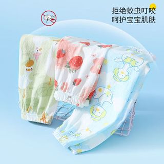 皮偌乔 儿童防蚊裤薄款2025夏季 长颈鹿+蓝小鸭 100