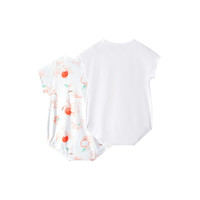 英氏（YEEHOO）【2件装】婴儿哈衣新生儿连体衣包屁衣夏季爬服纯棉宝宝短袖薄款 果园裆哈【2件装】 66cm 果园裆蛤【2件装】