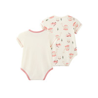 英氏 夏季婴儿连体包屁衣 大象裆哈 2件装（多款可选）