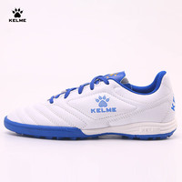 卡尔美(KELME)足球鞋男青少年比赛TF碎钉球鞋透气防滑球鞋 白/宝蓝 32