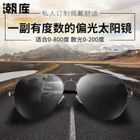 潮库 近视太阳镜(可升级散光)+时尚双梁镜框多款可选