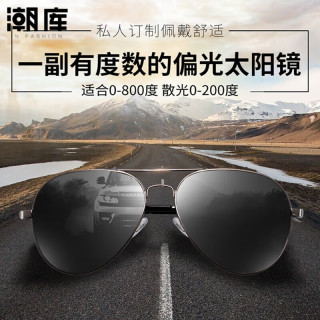 潮库 时尚双梁近视墨镜+ 太阳镜片（可升级偏光）