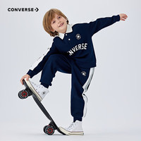 匡威Converse童装翻领卫衣+长裤2件套2025年春季男童套头休闲套装 藏青蓝 130 /64【身高116-122cm】