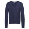 Ralph Lauren/拉夫劳伦女装 经典修身绞花结棉V领针织衫RL24217