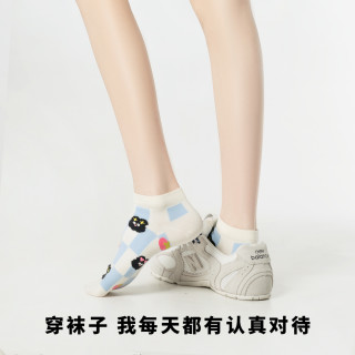 江狗 袜子女短袜夏季ins潮流可爱卡通设计甜美浅口薄款透气船袜女