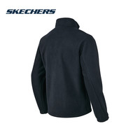 斯凯奇男子外套摇粒绒保暖运动服立领针织休闲夹克上衣男 碳黑-0018/主图款 180/96A/XL