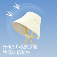 3.0彩胶涂层飘带渔夫帽子女夏太阳帽遮脸防晒防紫外线盆帽防晒帽