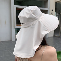 FOURDATRY遮阳帽女大帽檐夏季骑车防紫外线护颈披肩防晒帽2025帽子 黑色 披肩帽 55-60(可收纳)