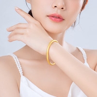 老庙黄金手镯足金古法莲花心经泥鳅背金镯子传承送女友老婆母亲节礼物 20g（厚壁中空）定制7-10工作日出货