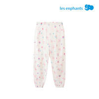 丽婴房2025全棉碎花春夏睡裤1-12岁男女儿童精梳棉家居长裤 柔霞粉