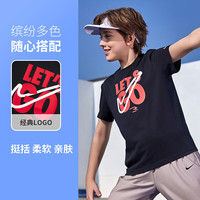 NIKE 3BRAND 耐克男童短袖T恤夏季透气儿童冰氧吧运动凉爽短T上衣 正黑色 150 /72