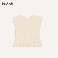巴安斯 ba&sh 法式秋冬气质抹胸上衣木耳边黑色针织衫女 bash 1H22SYDN