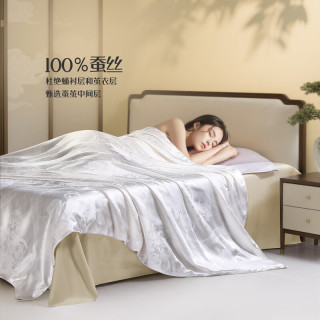 富安娜 蚕丝被100%蚕丝被子抑菌夏凉被单双人空调被芯JDear京东