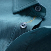 七匹狼短袖T恤男夏季冰丝凉感商务POLO冰爽抗菌翻领保罗打底衫男装上衣 103(灰蓝) 175/92A(XL)