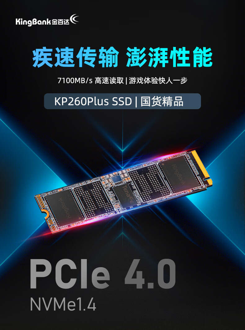 KINGBANK 金百达KP260系列NVMe M.2 固态硬盘2TB（PCI-E4.0） 【报价